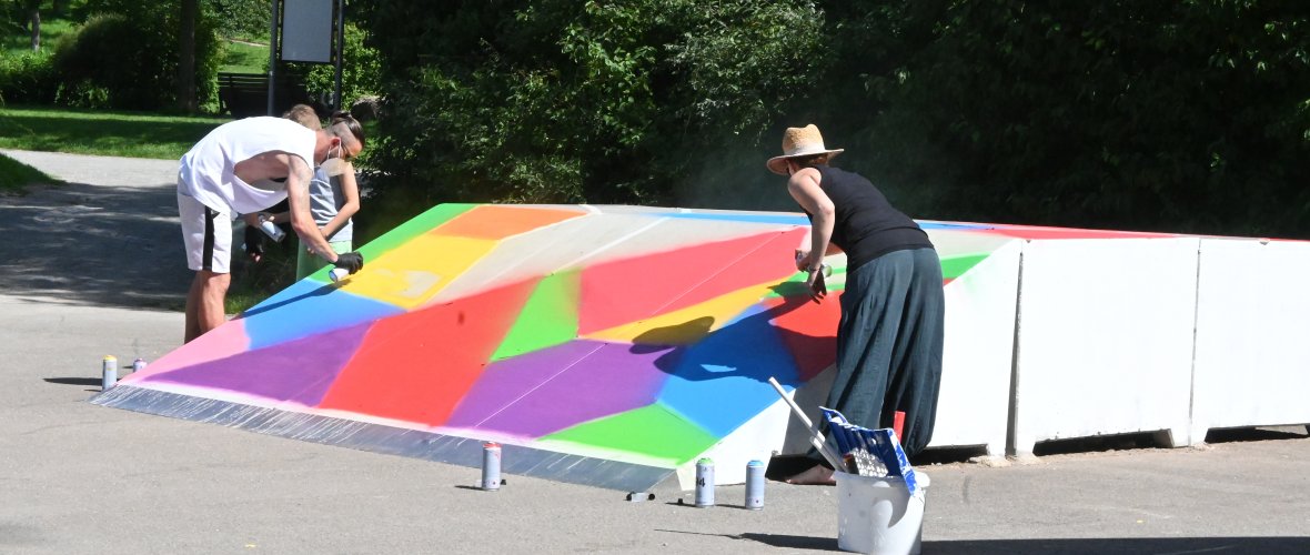 Beim Graffiti-Workshop im Strecktal