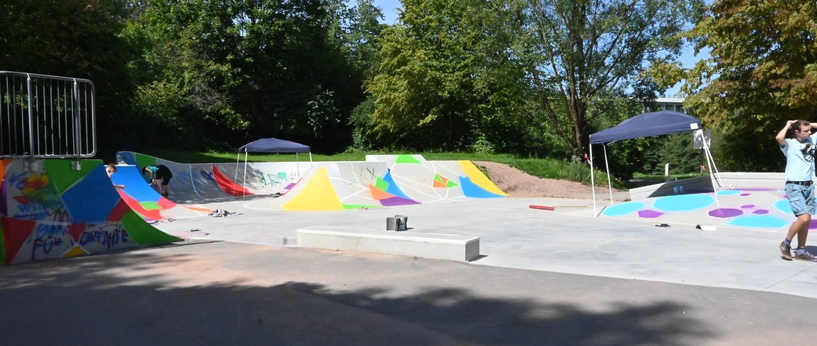 Blick auf den Skatepark im Strecktal