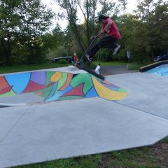 Tricks im Skatepark im Strecktal