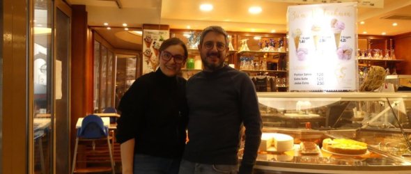 Luisa Oliva-Alfarano und Christiano Alfarano vom Eiscafé Venezia
