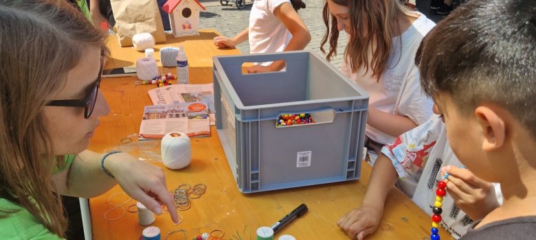 Schlüsselanhänger basteln bei einer Exe-Aktion