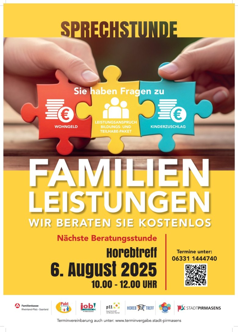 Plakat "Sprechstunde Familienleistungen" August 2025