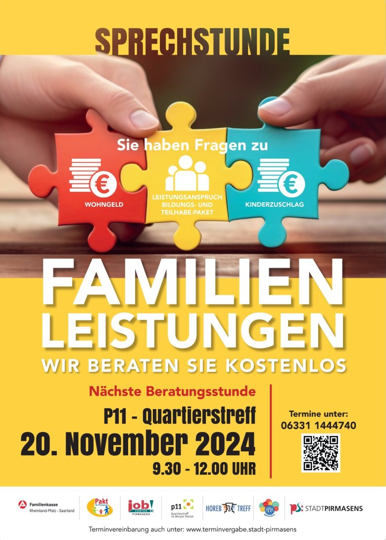 Plakat Sprechstunde Familienleistungen November 2024