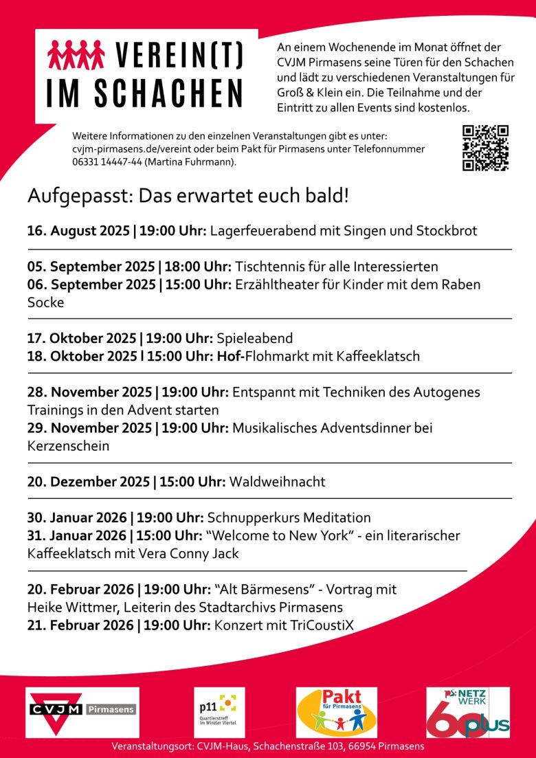 Flyer Veranstaltungen Verein(t) im Schachen Flyer Veranstaltungen Verein(t) im Schachen