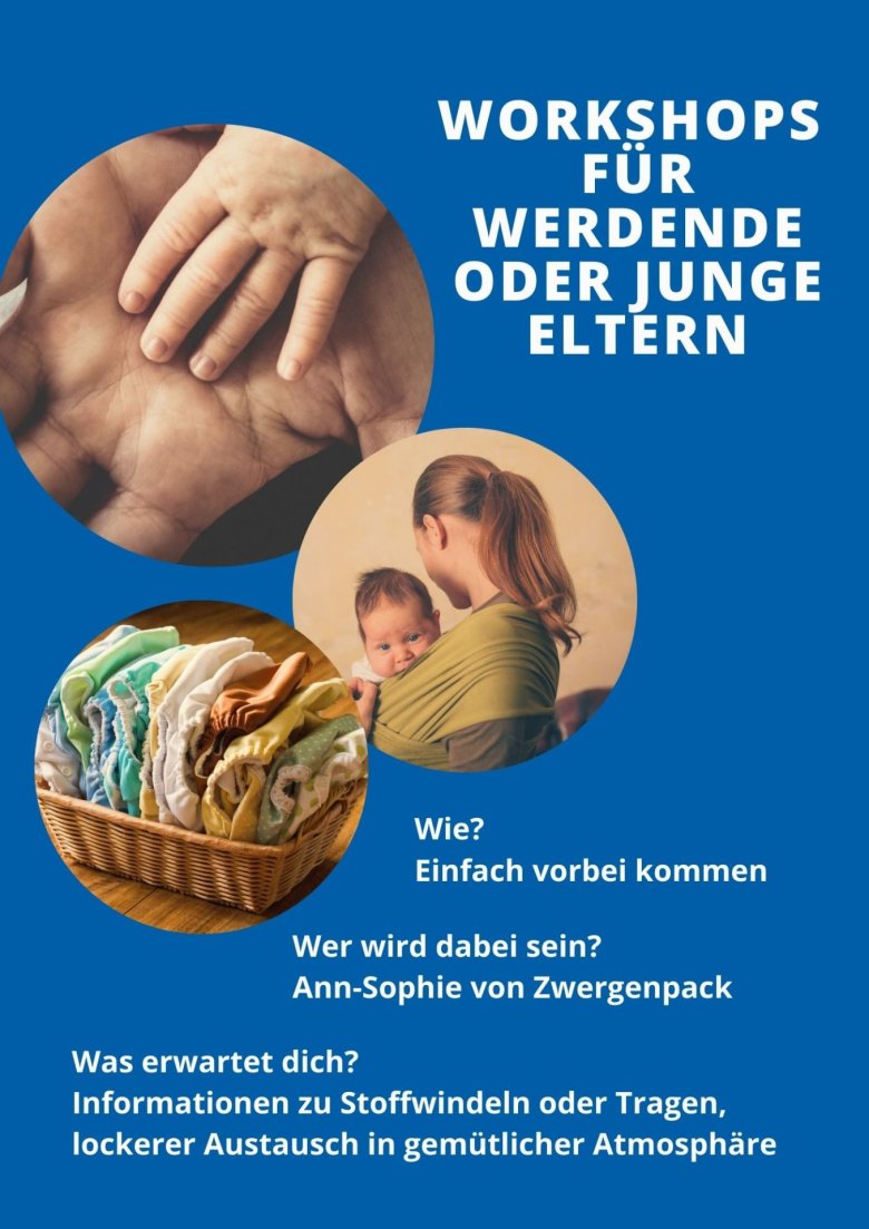 Flyer "Workshops für werdende oder junge Eltern"